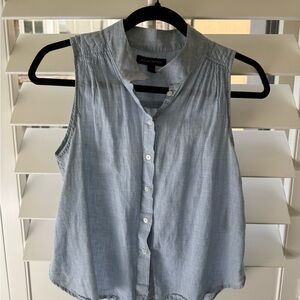Banana Republic Light Blue Sleeveless Button Down Shirt